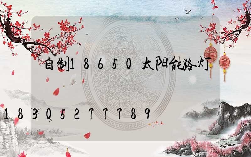 自制18650太阳能路灯