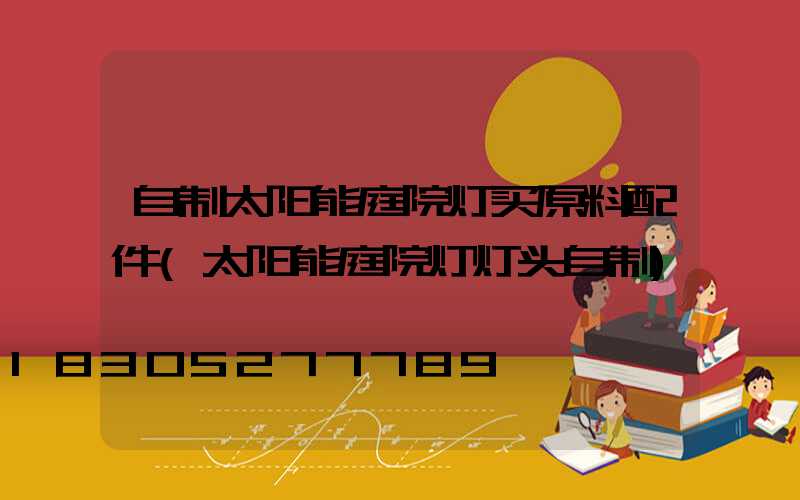 自制太阳能庭院灯买原料配件(太阳能庭院灯灯头自制)