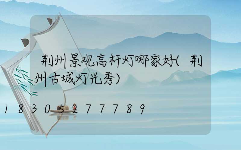 荆州景观高杆灯哪家好(荆州古城灯光秀)