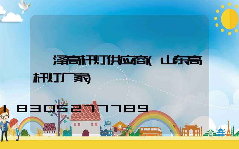 菏泽高杆灯供应商(山东高杆灯厂家)