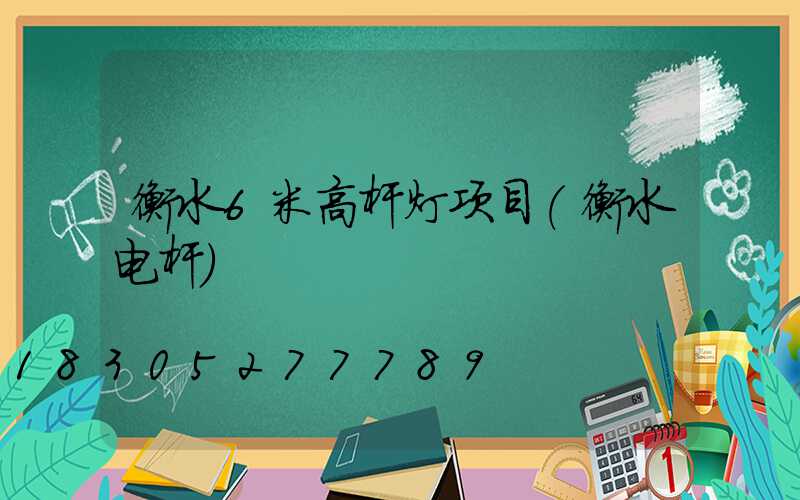 衡水6米高杆灯项目(衡水电杆)