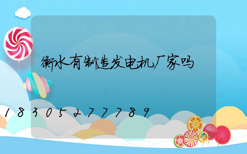 衡水有制造发电机厂家吗