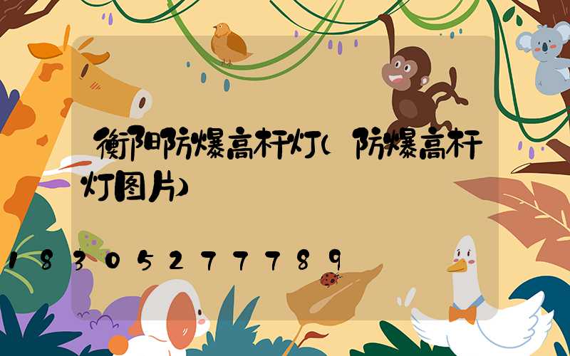 衡阳防爆高杆灯(防爆高杆灯图片)