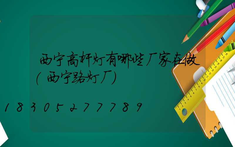 西宁高杆灯有哪些厂家在做(西宁路灯厂)