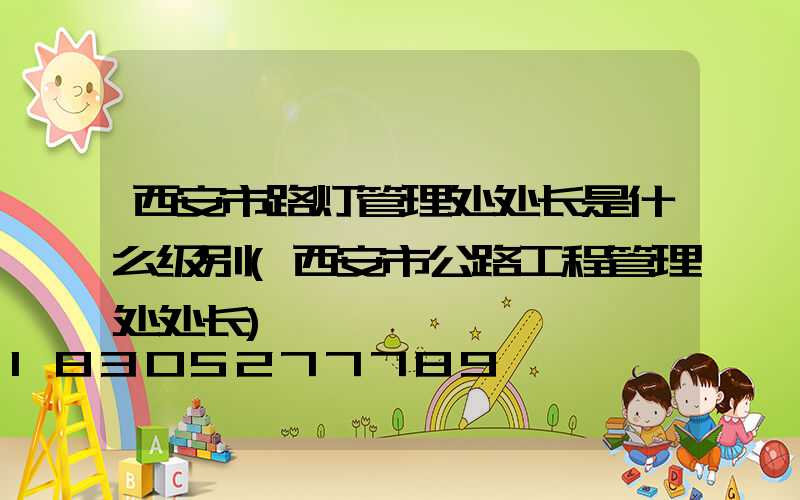 西安市路灯管理处处长是什么级别(西安市公路工程管理处处长)