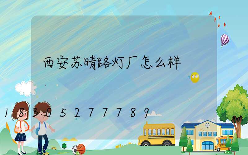西安苏晴路灯厂怎么样