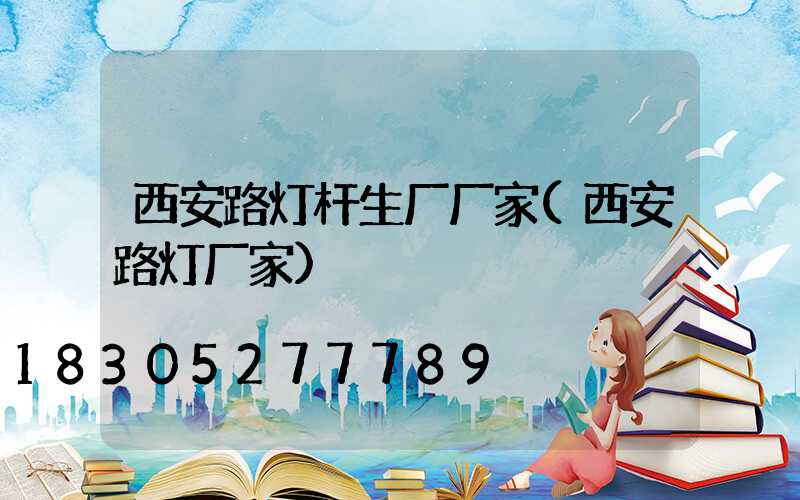 西安路灯杆生厂厂家(西安路灯厂家)