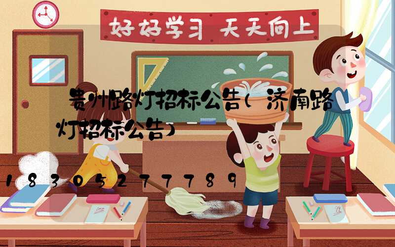 贵州路灯招标公告(济南路灯招标公告)