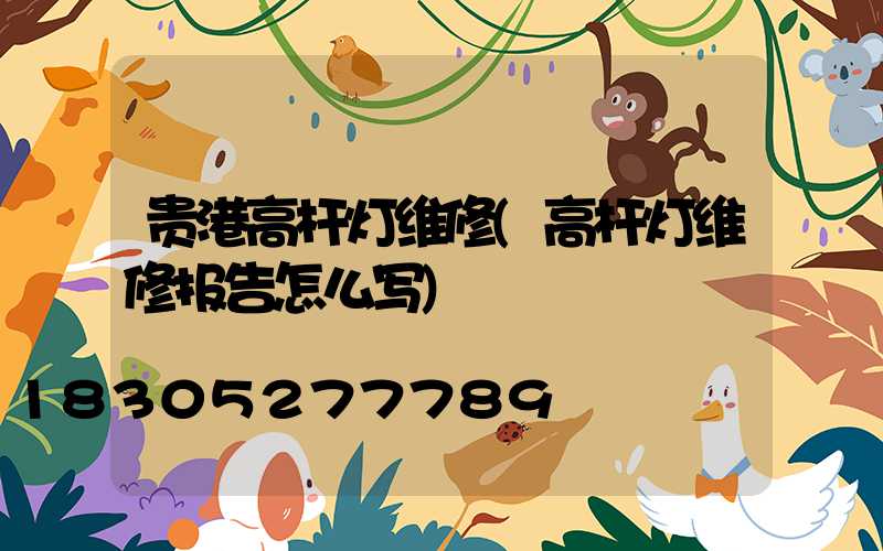 贵港高杆灯维修(高杆灯维修报告怎么写)