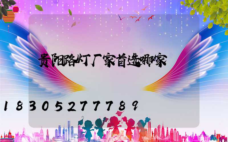 贵阳路灯厂家首选哪家
