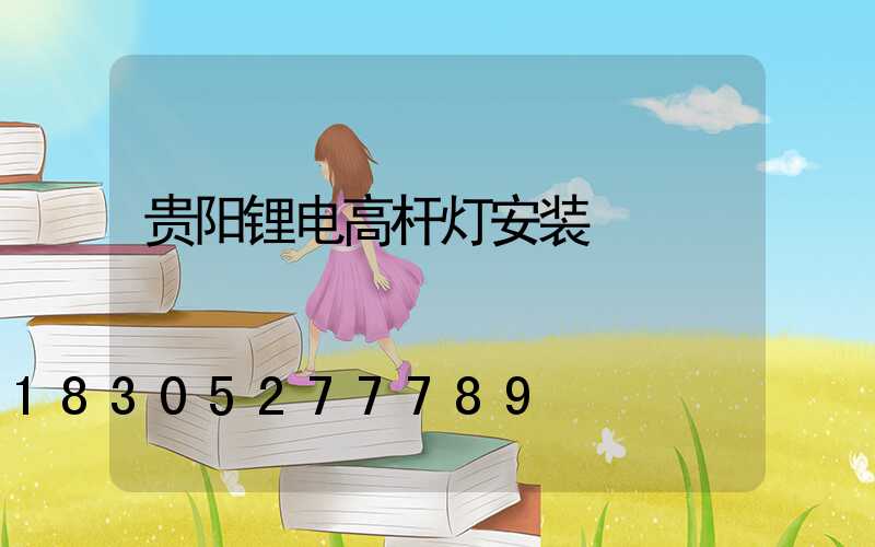 贵阳锂电高杆灯安装