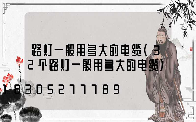 路灯一般用多大的电缆(32个路灯一般用多大的电缆)