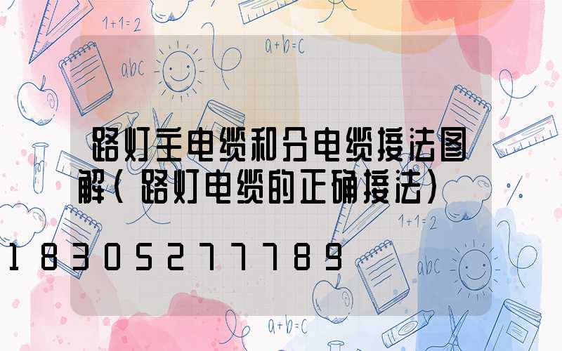 路灯主电缆和分电缆接法图解(路灯电缆的正确接法)