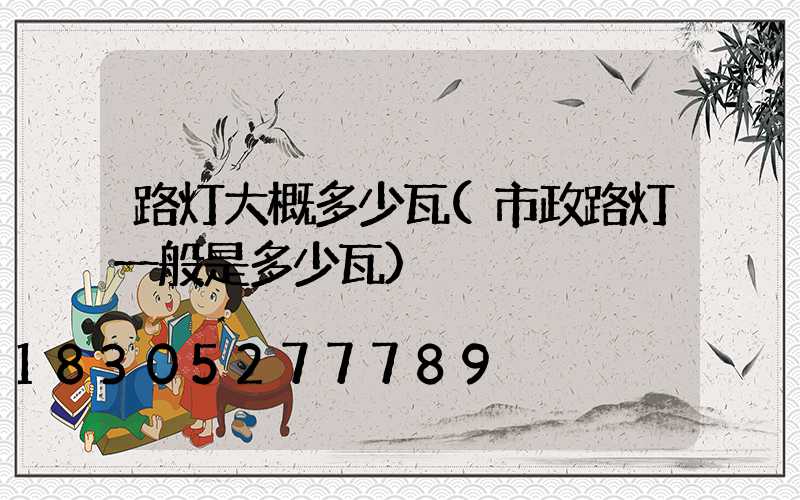 路灯大概多少瓦(市政路灯一般是多少瓦)