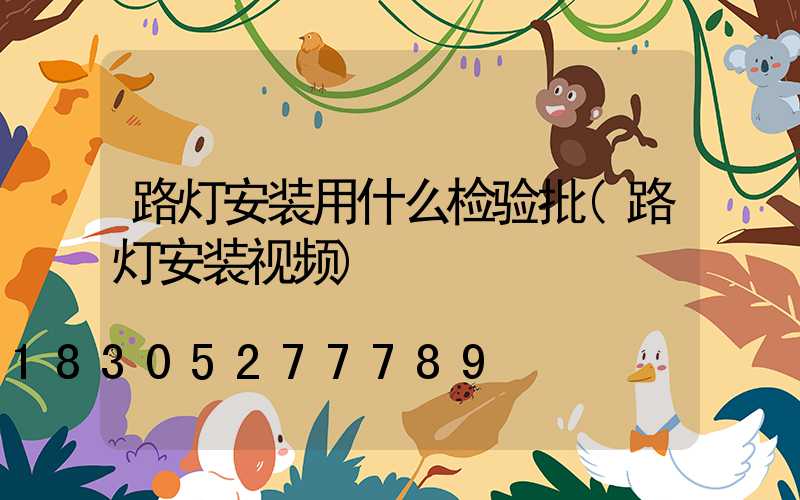 路灯安装用什么检验批(路灯安装视频)