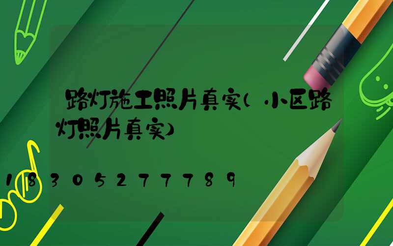 路灯施工照片真实(小区路灯照片真实)