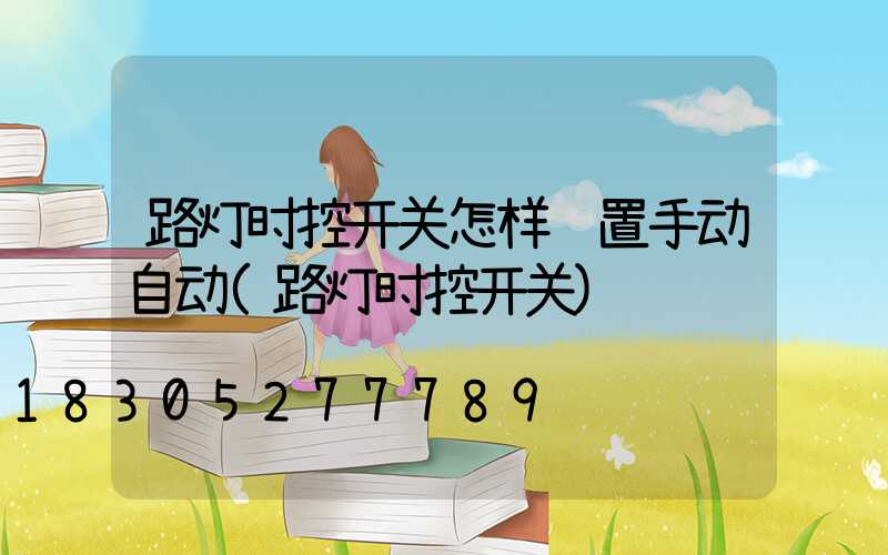 路灯时控开关怎样设置手动自动(路灯时控开关)
