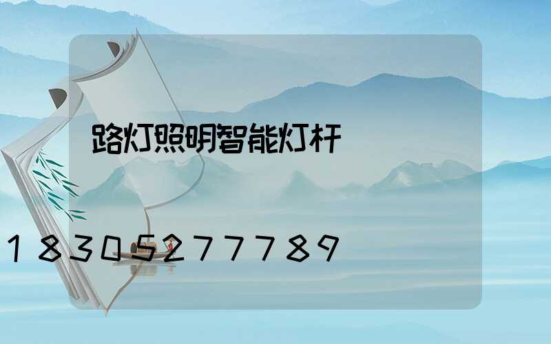 路灯照明智能灯杆
