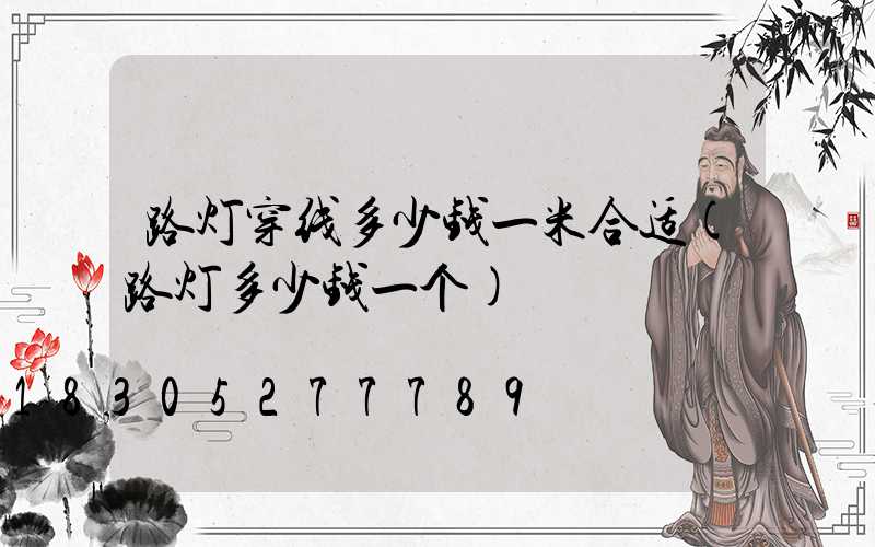 路灯穿线多少钱一米合适(路灯多少钱一个)