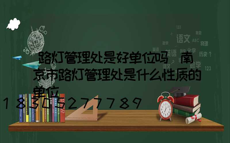 路灯管理处是好单位吗(南京市路灯管理处是什么性质的单位)