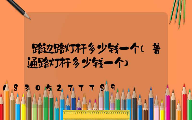 路边路灯杆多少钱一个(普通路灯杆多少钱一个)