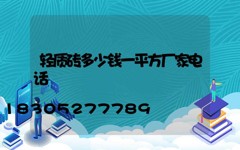 轻质砖多少钱一平方厂家电话