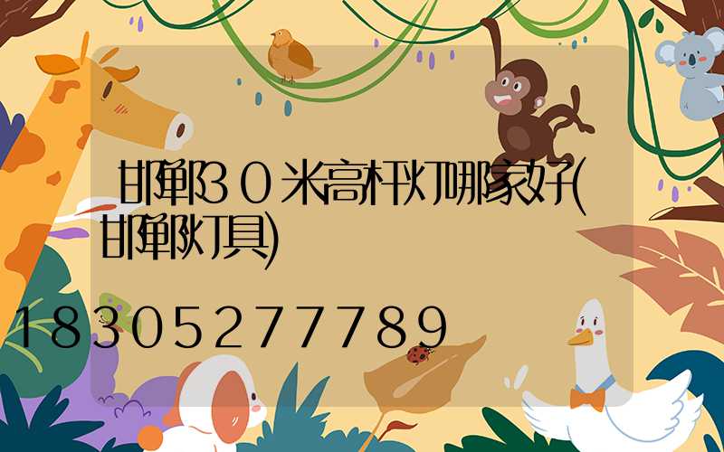 邯郸30米高杆灯哪家好(邯郸灯具)
