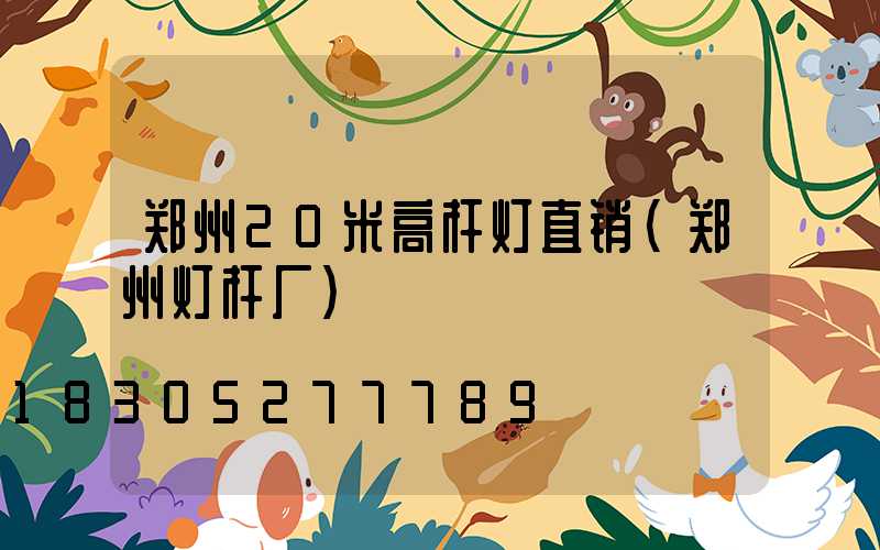 郑州20米高杆灯直销(郑州灯杆厂)