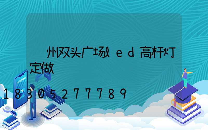 郑州双头广场led高杆灯定做