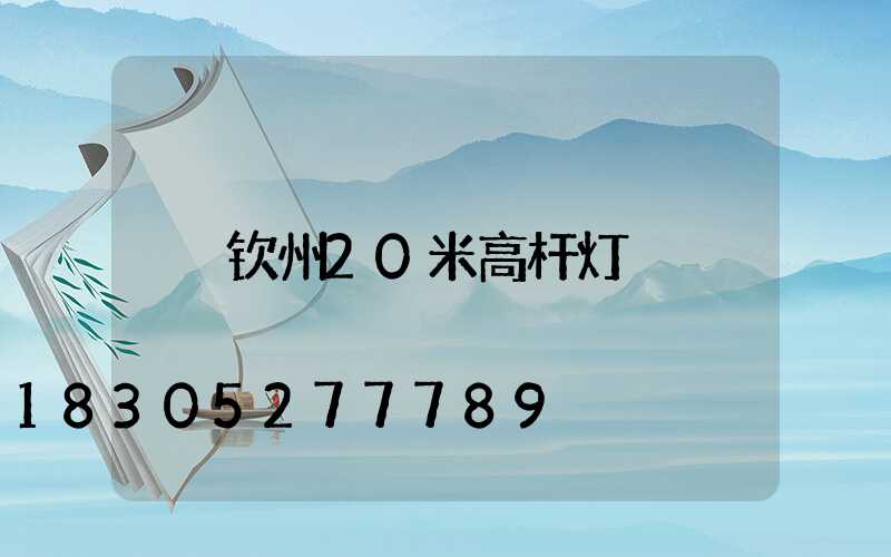 钦州20米高杆灯