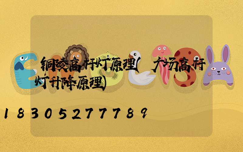 铜陵高杆灯原理(广场高杆灯升降原理)