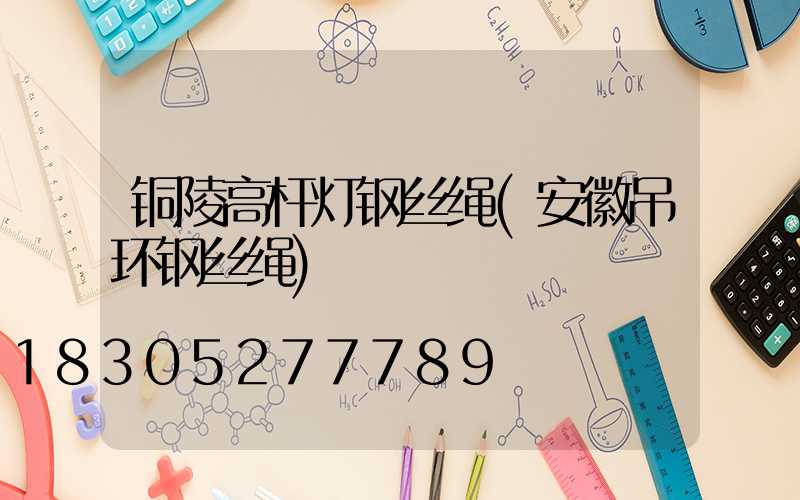 铜陵高杆灯钢丝绳(安徽吊环钢丝绳)