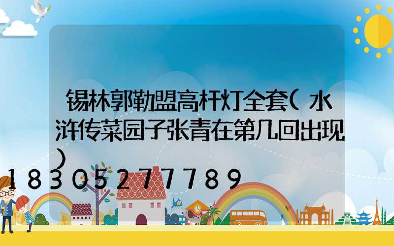 锡林郭勒盟高杆灯全套(水浒传菜园子张青在第几回出现)