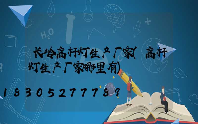 长岭高杆灯生产厂家(高杆灯生产厂家哪里有)