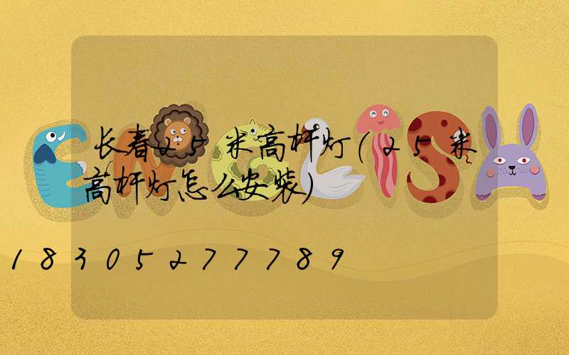 长春25米高杆灯(25米高杆灯怎么安装)