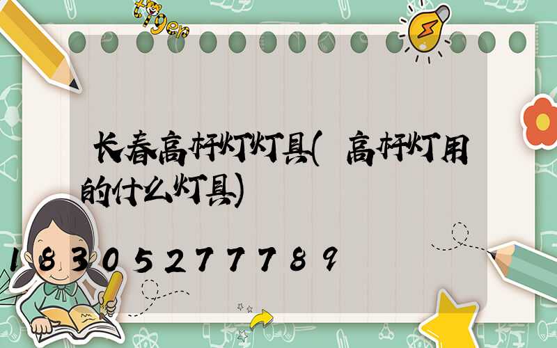长春高杆灯灯具(高杆灯用的什么灯具)