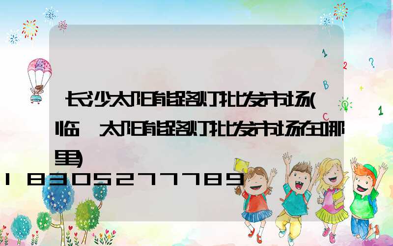 长沙太阳能路灯批发市场(临沂太阳能路灯批发市场在哪里)