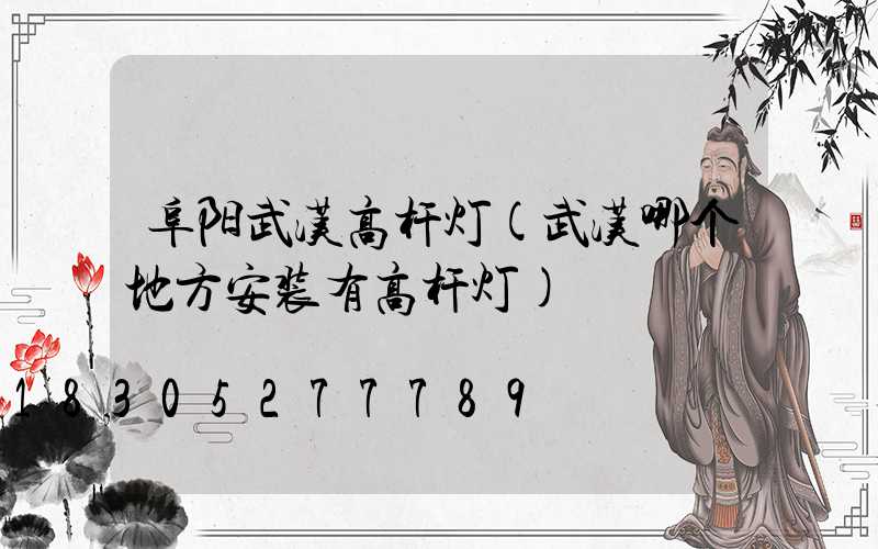 阜阳武汉高杆灯(武汉哪个地方安装有高杆灯)