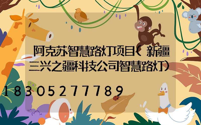 阿克苏智慧路灯项目(新疆三兴之疆科技公司智慧路灯)
