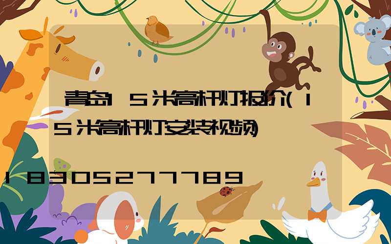 青岛15米高杆灯报价(15米高杆灯安装视频)