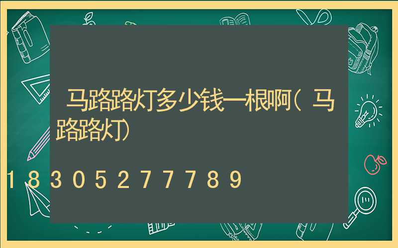 马路路灯多少钱一根啊(马路路灯)