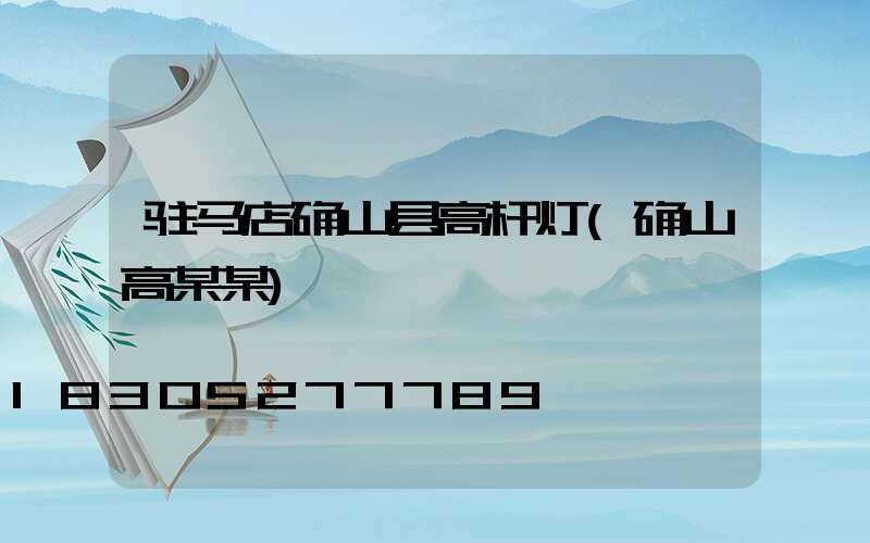 驻马店确山县高杆灯(确山高某某)