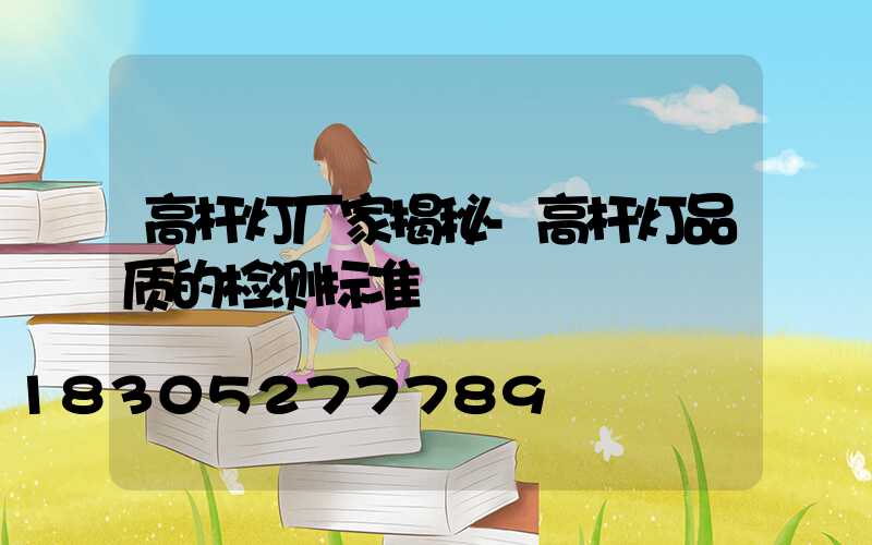 高杆灯厂家揭秘-高杆灯品质的检测标准