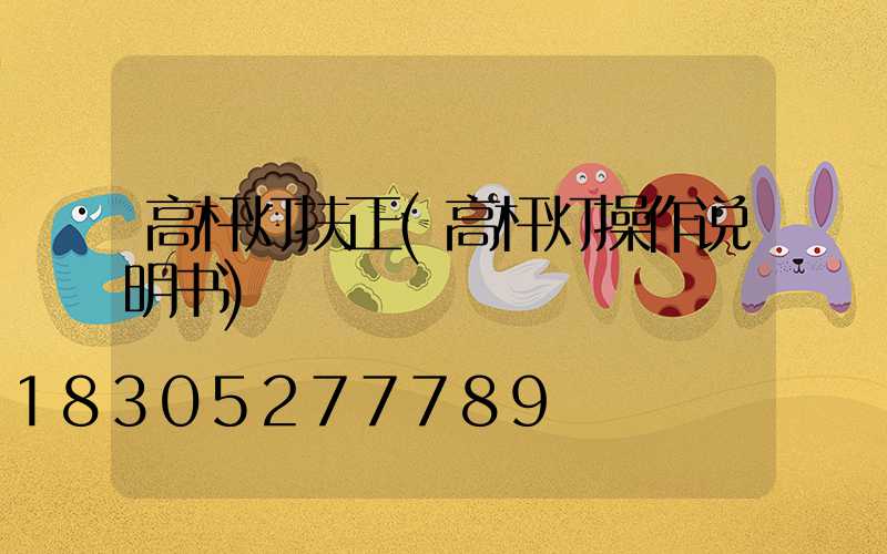 高杆灯扶正(高杆灯操作说明书)
