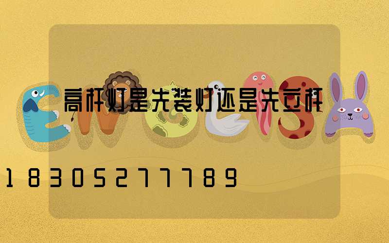 高杆灯是先装灯还是先立杆