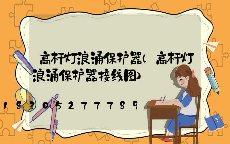 高杆灯浪涌保护器(高杆灯浪涌保护器接线图)