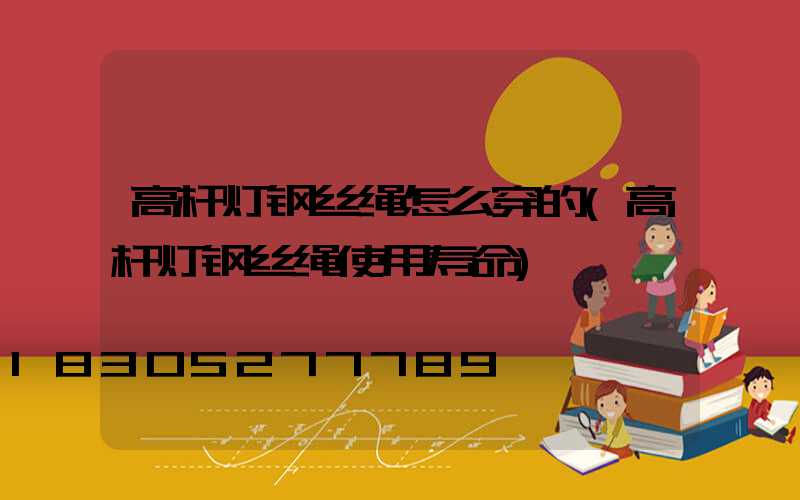 高杆灯钢丝绳怎么穿的(高杆灯钢丝绳使用寿命)