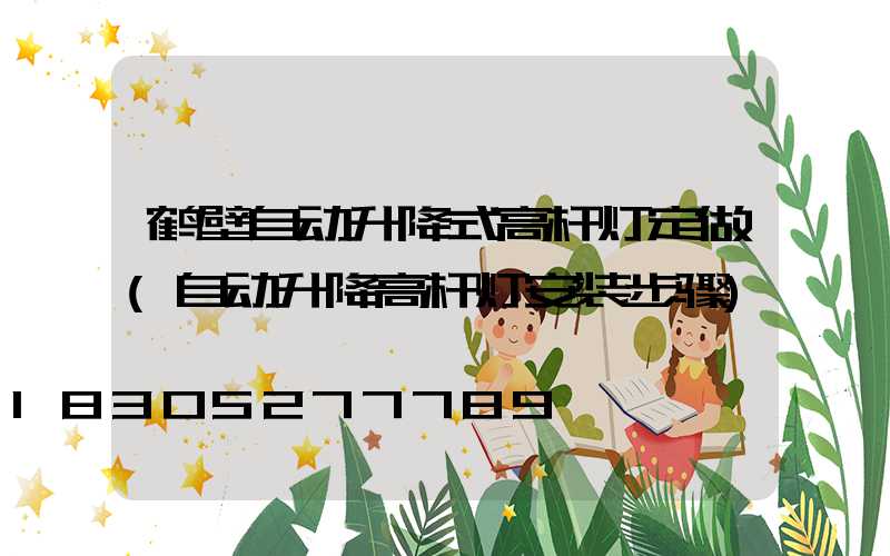 鹤壁自动升降式高杆灯定做(自动升降高杆灯安装步骤)
