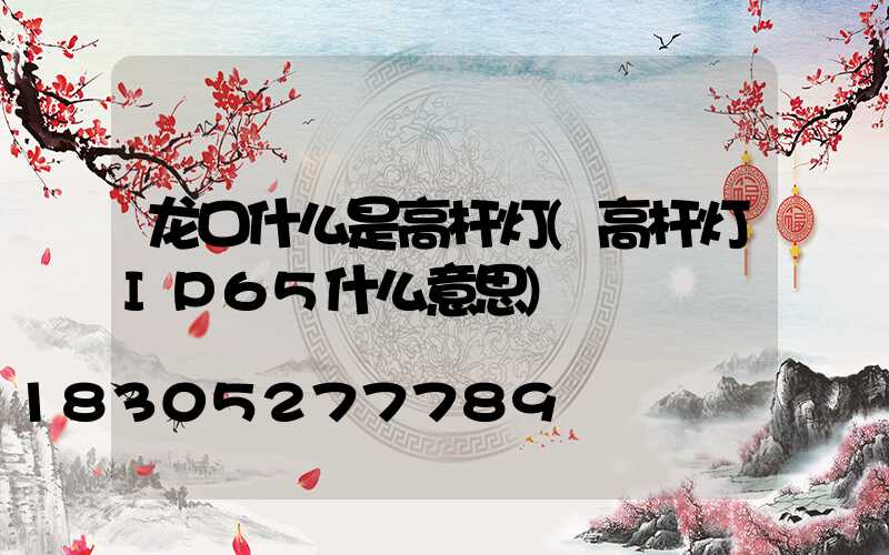 龙口什么是高杆灯(高杆灯IP65什么意思)